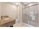 Updated bathroom with granite vanity, shower, and toilet at 3175 Brasilia Ave, Kissimmee, FL 34747