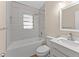 Updated bathroom with subway tile and modern vanity at 2140 Ridge Dr, Winter Park, FL 32792