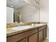 Double vanity bathroom with wood cabinets and a large mirror at 1209 Seburn Rd, Apopka, FL 32703