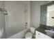 Clean bathroom with tub, toilet and vanity at 3295 Roseville Dr, Apopka, FL 32712