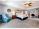 Bright main bedroom with a king-size bed and an en-suite bathroom at 24341 Milford Dr, Eustis, FL 32736