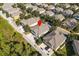 Aerial view of townhome community showing home location and surrounding houses at 10759 Gran Paradiso Dr # S, Orlando, FL 32832