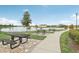 Relaxing picnic area by the lake with benches at 13663 Ritta Island Dr, Orlando, FL 32827