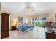 Spacious main bedroom with king-size bed and backyard access at 8038 Glitter Ct, Orlando, FL 32836