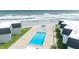 Resort-style pool with adjacent smaller pool and ocean view at 4831 Saxon Dr # 2270, New Smyrna Beach, FL 32169