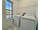 Well-lit laundry room complete with washer, dryer, and storage at 1431 Pacific Rd, Poinciana, FL 34759