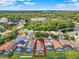 Aerial view showcasing a house with a pool in a residential area at 188 Ridgemont Ct, Davenport, FL 33896