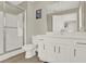 Clean bathroom with a white vanity and shower at 188 Ridgemont Ct, Davenport, FL 33896