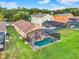 Aerial view showing house with private pool and backyard at 188 Ridgemont Ct, Davenport, FL 33896