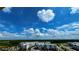 Aerial view of apartment buildings and surrounding landscape under a partly cloudy sky at 8101 Resort Village Dr, Orlando, FL 32821