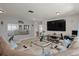 Living room with large TV, comfortable seating, and city view mirror at 1421 Avenue G Ne, Winter Haven, FL 33881