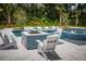 Relaxing pool area with a fire pit, lounge chairs, and a spa at 2944 Scout Street, Saint Cloud, FL 34771