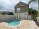 Private pool and spa with brick pavers, and fenced backyard at 7465 Excitement Dr, Reunion, FL 34747