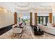 Bright dining room with modern table, pool view at 256 New Gate Loop, Lake Mary, FL 32746