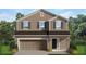 Two-story home with brown siding and two-car garage at 4469 Sagefield Dr, St Cloud, FL 34773