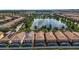 Aerial view showing a townhome with a backyard and pool at 8869 Rhodes St, Kissimmee, FL 34747