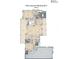 Main level floor plan of a 2-story home with 2 suites, great room, and garage at 405 Long And Winding Rd, Howey In The Hills, FL 34737