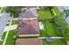 Aerial view of the house, highlighting backyard and shed at 250 White Marsh Cir, Orlando, FL 32824