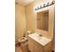 Clean bathroom, featuring a vanity with mirror and shower/tub combo at 1916 Lake Atriums Cir # 25, Orlando, FL 32839