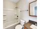 Bathroom with tub, toilet, and vanity at 1640 Mountclair Ct, Mount Dora, FL 32757