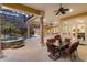 Covered patio with pool, spa, and seating area at 3499 Rockcliff Pl, Longwood, FL 32779