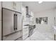 Contemporary kitchen with stainless steel appliances and marble flooring at 734 S Mills Ave, Orlando, FL 32801