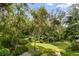 Landscaped backyard with mature trees and a lush lawn at 1391 Richmond Rd, Winter Park, FL 32789