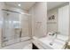 Bathroom with tub, shower, and granite vanity at 2602 Sunrise Shores Dr, Kissimmee, FL 34747