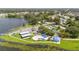 Aerial view of park with lake access and playground at 168 E Sunset St, Groveland, FL 34736