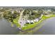 Aerial view of park with lake access and pavilion at 168 E Sunset St, Groveland, FL 34736