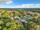 Aerial view of a residential neighborhood showcasing tree-lined streets and houses at 1628 S Grove St, Eustis, FL 32726