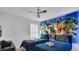 bedroom with twin beds and Marvel superhero mural at 145 Cork Way, Davenport, FL 33897