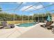Relaxing screened pool with patio furniture at 145 Cork Way, Davenport, FL 33897