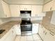 Modern kitchen featuring stainless steel appliances and granite countertops at 307 Colonade Ct, Kissimmee, FL 34758