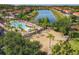 Resort-style pool with sand volleyball court and lake views at 547 Marcello Blvd, Kissimmee, FL 34746