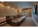 Home theater with a large sectional sofa and a large screen TV at 5174 Vardon Dr, Windermere, FL 34786