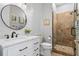 Bathroom with a stylish double vanity and walk-in shower at 70 Millholland St, Oakland, FL 34760