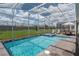 Screened patio with a refreshing blue pool and a relaxing spa at 9102 Sommerset Hills Dr, Davenport, FL 33896