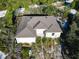 New construction home aerial view showing the home and surrounding lot at 619 Alafia Pl, Poinciana, FL 34759