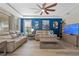Spacious living room with vaulted ceilings, neutral decor and plush seating at 16328 Wind View Ln, Winter Garden, FL 34787
