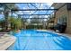 Large freeform pool with a screened enclosure at 16328 Wind View Ln, Winter Garden, FL 34787