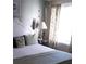 Cozy bedroom with a white bed frame and patterned bedding at 4113 Enchanted Oaks Cir # 1216, Kissimmee, FL 34741