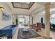 Elegant living room showcasing high ceilings and a view of the backyard at 364 Muirfield Loop, Reunion, FL 34747