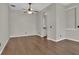 Dining room with wood flooring and neutral color palette at 1409 Sutton Island Dr, Deland, FL 32724