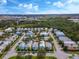 Aerial view of a residential neighborhood with houses and landscaping at 1407 Fairview Cir, Reunion, FL 34747