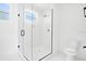 Spacious shower with glass enclosure and marble flooring at 131 E Grant, Orlando, FL 32806
