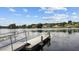 Relaxing dock with bench overlooking the calm lake waters at 11209 Crescent Bay Blvd, Clermont, FL 34711