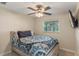 Bedroom with double bed and ceiling fan at 4707 Tinsley Dr, Orlando, FL 32839