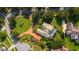 Bird's eye view of house, pool, and landscaped yard at 2128 Lake Crescent Ct, Windermere, FL 34786