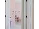 Hallway with pink walls and storage at 205 Bella Verano Way, Davenport, FL 33897